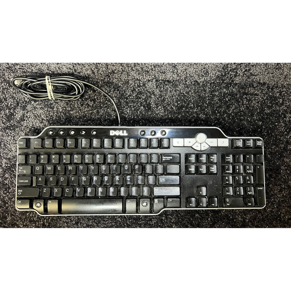 Dell SK-8135 USB Hub Wired Multimedia Keyboard Tested Works Great Condition